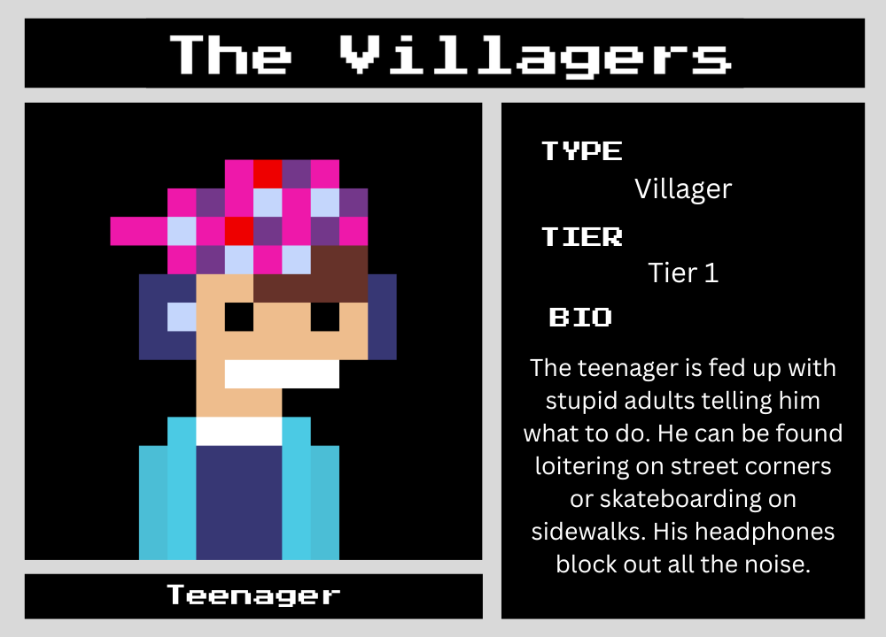 The Teenager biography card